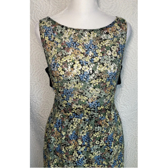 Zara Basic Women flowers floral COLORFUL Casual sheer cut out Dress SIZE XS - Picture 10 of 16